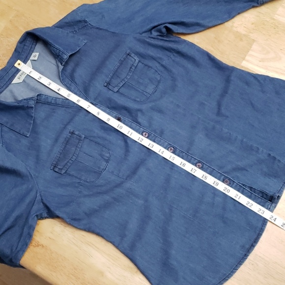 St. John's Bay Denim Chambray Top - Picture 7 of 7